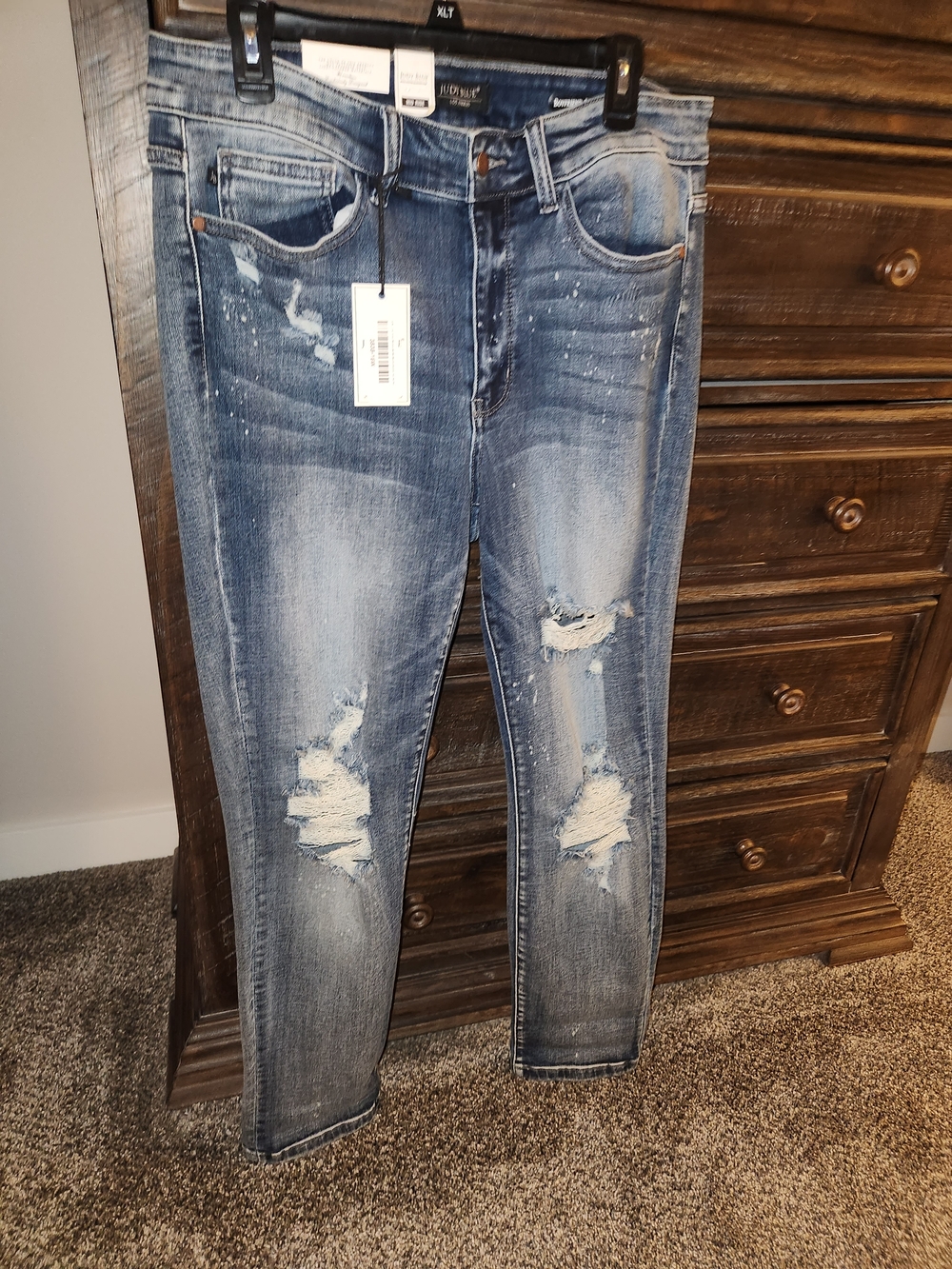 Judy Blue Distressed Light Blue Skinny Jeans